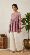 K 1249 By Naisha Cotton Printed Fancy Peplum Ladies Tops 